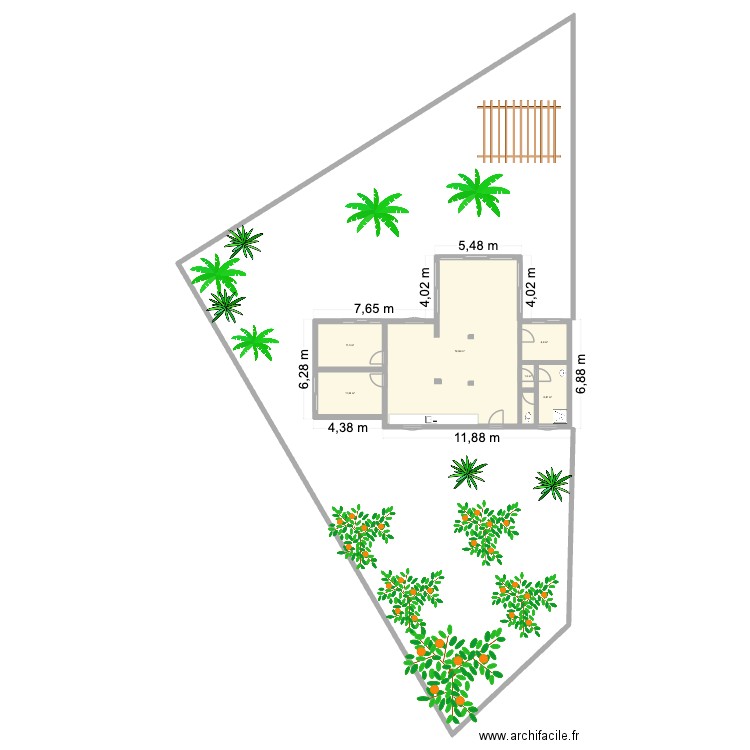 la baie. Plan de 6 pièces et 113 m2