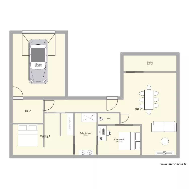Plan 2. Plan de 8 et 119 m² Plan 2. Plan de 8 et 119 m²