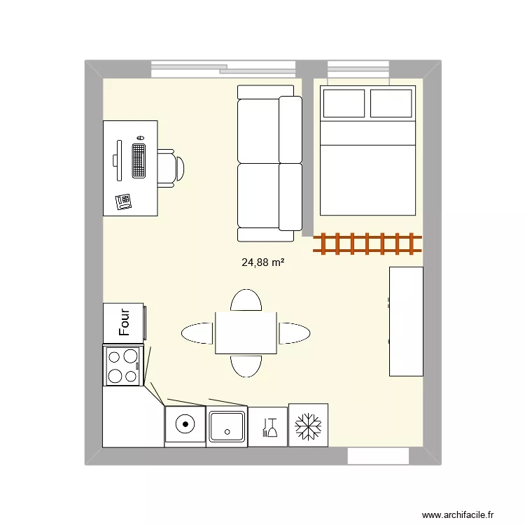 lololo. Plan de 1  et 25 m²