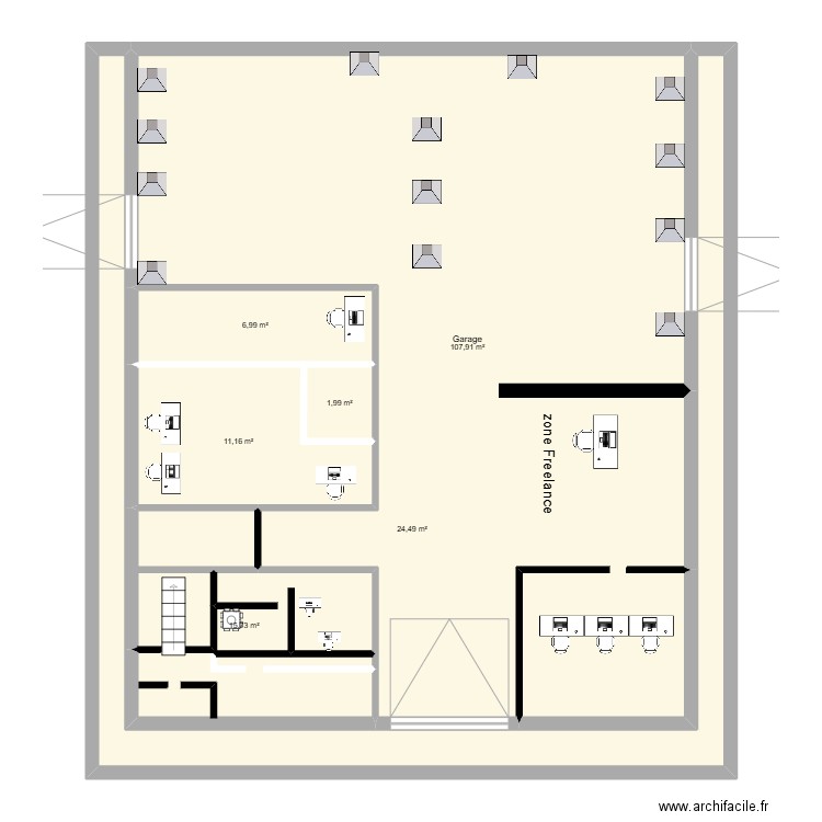 hub setif. Plan de 6 pièces et 168 m2