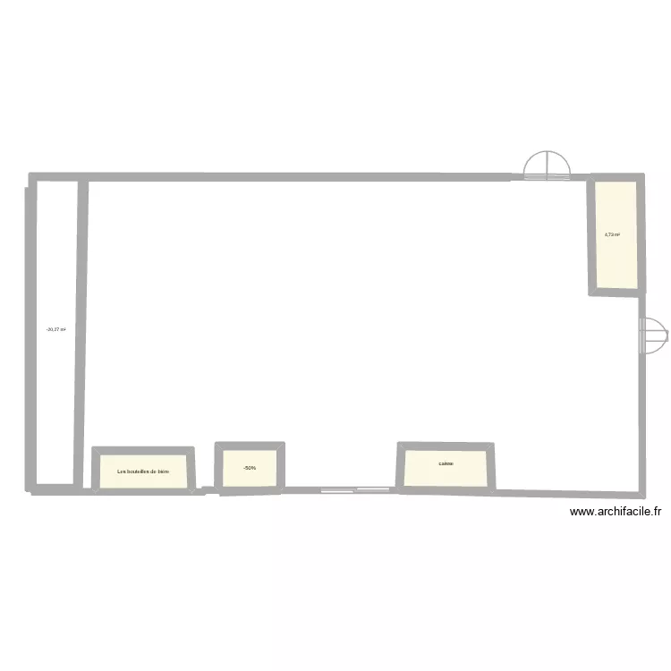 carefour. Plan de 5  et 29 m²