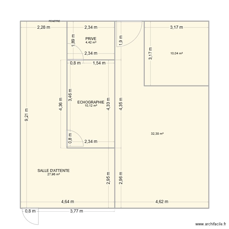 ESSAI. Plan de 5 pièces et 85 m2