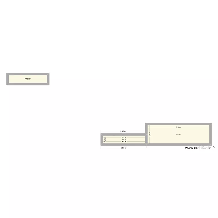 1er étage. Plan de 3 Pièces et 33 m² 1er étage. Plan de 3 Pièces et 33 m²
