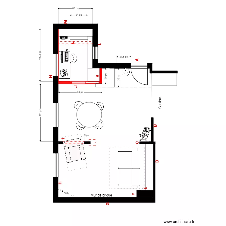 st-pierre salon. Plan de 