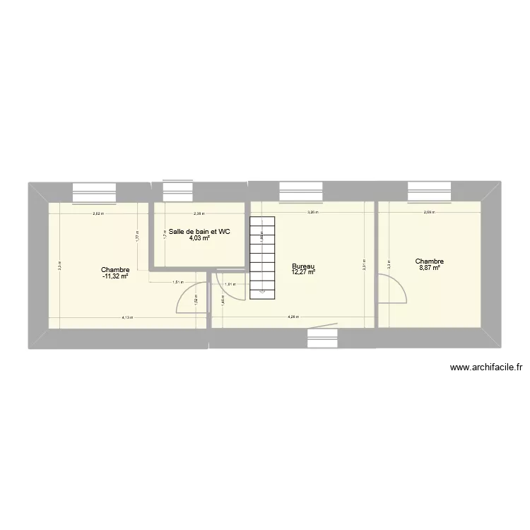 Mézon_étage. Plan de 4 Pièces et 36 m² Mézon_étage. Plan de 4 Pièces et 36 m²