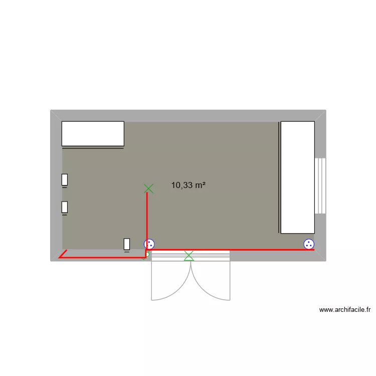 Cabanon. Plan de 1  et 10 m²