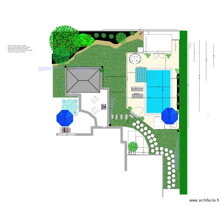 Aménagement piscine version titma. Plan de 0 pièce et 0 m2