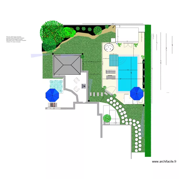 Am&eacute;nagement piscine version titma. Plan de 