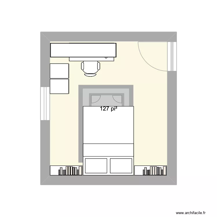 CHAMBRE #1. Plan de 1  et 12 m²
