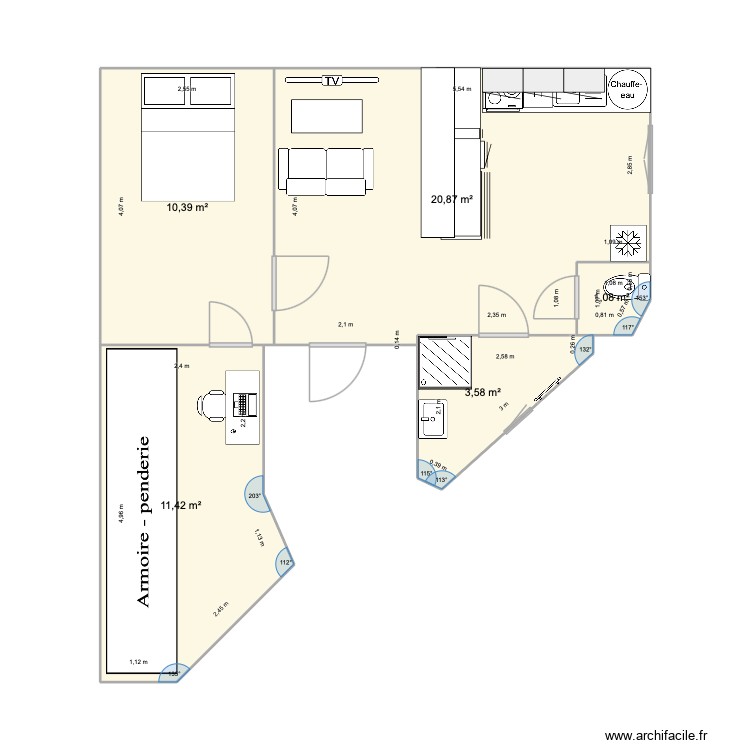 soulac 2 amenag&eacute;. Plan de 0 pièce et 0 m2