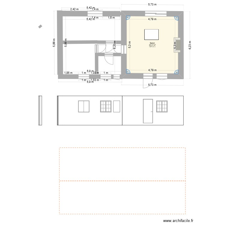 Maison de la Patauderie. Plan de 1 pièce et 25 m2