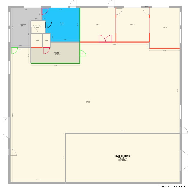 plan salle narosse . Plan de 11 pièces et 610 m2
