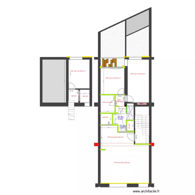 BAUCQ 77 1e étage HSP. Plan de 13 et 100 m² BAUCQ 77 1e étage HSP. Plan de 13 et 100 m²