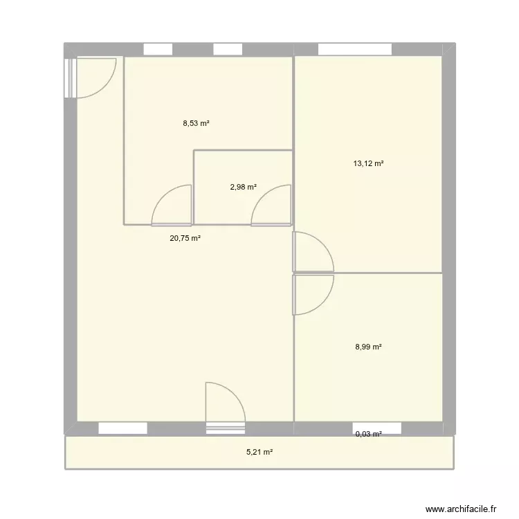 propuesta2. Plan de 7 Pièces et 71 m²