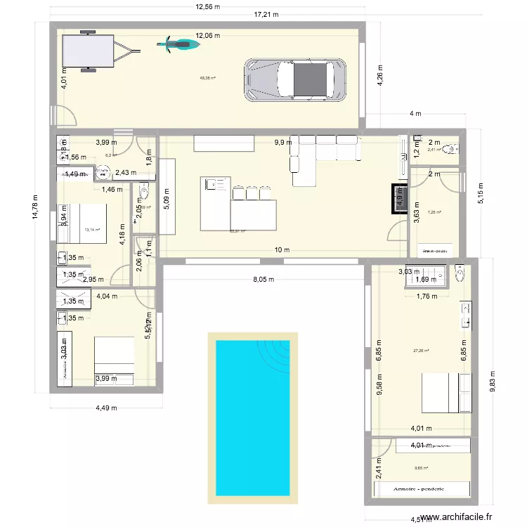 spain. Plan de 9  et 182 m²
