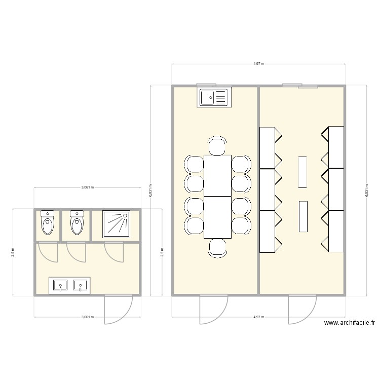 RICHARD CONSTRUCTION CHANTIER MEXIMIEUX. Plan de 6 pièces et 35 m2