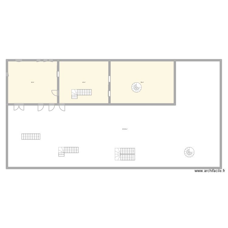 aab. Plan de 4 pièces et 440 m2