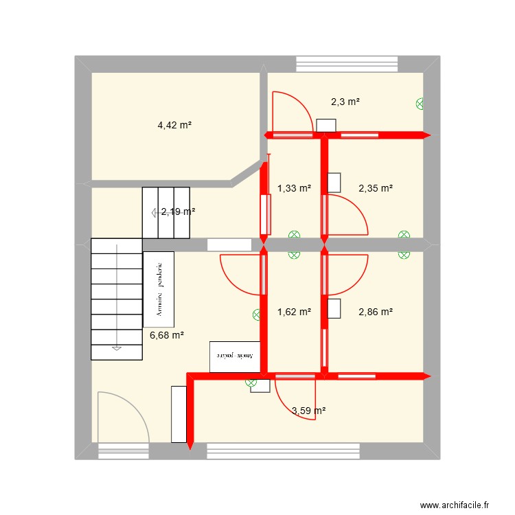 Maison 2 chat 1. Plan de 9 pièces et 27 m2