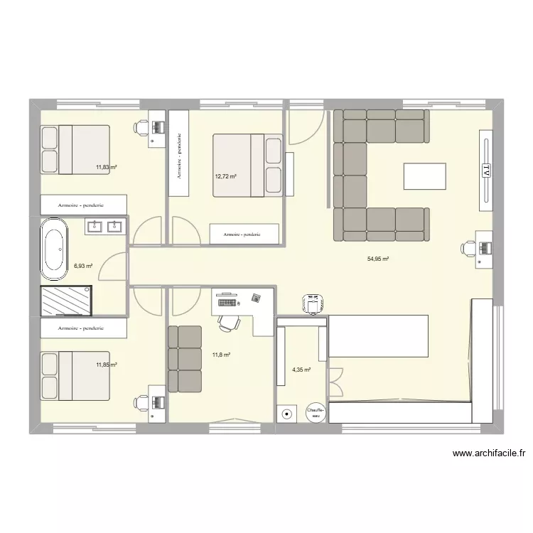 MAISON 2. Plan de 7 Pièces et 114 m² MAISON 2. Plan de 7 Pièces et 114 m²