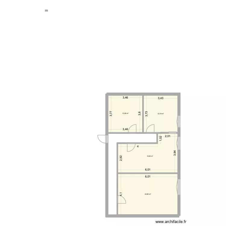 bene 2. Plan de 4 pièces et 70 m²