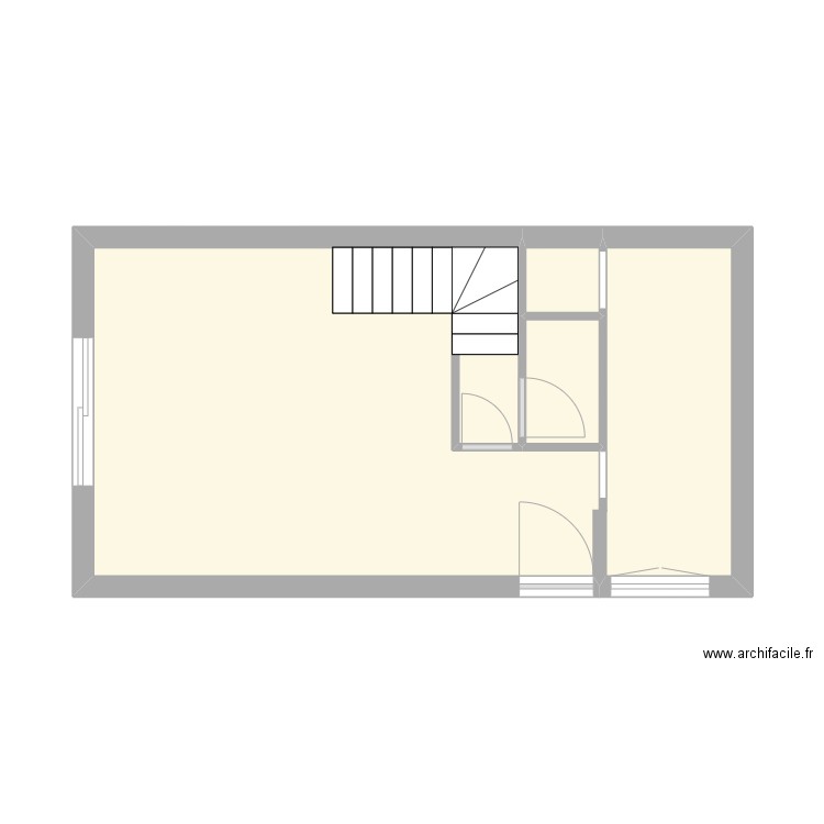 villejust base. Plan de 3 pièces et 30 m2