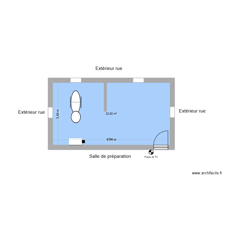 Cab 1. Plan de 1 pièce et 23 m2
