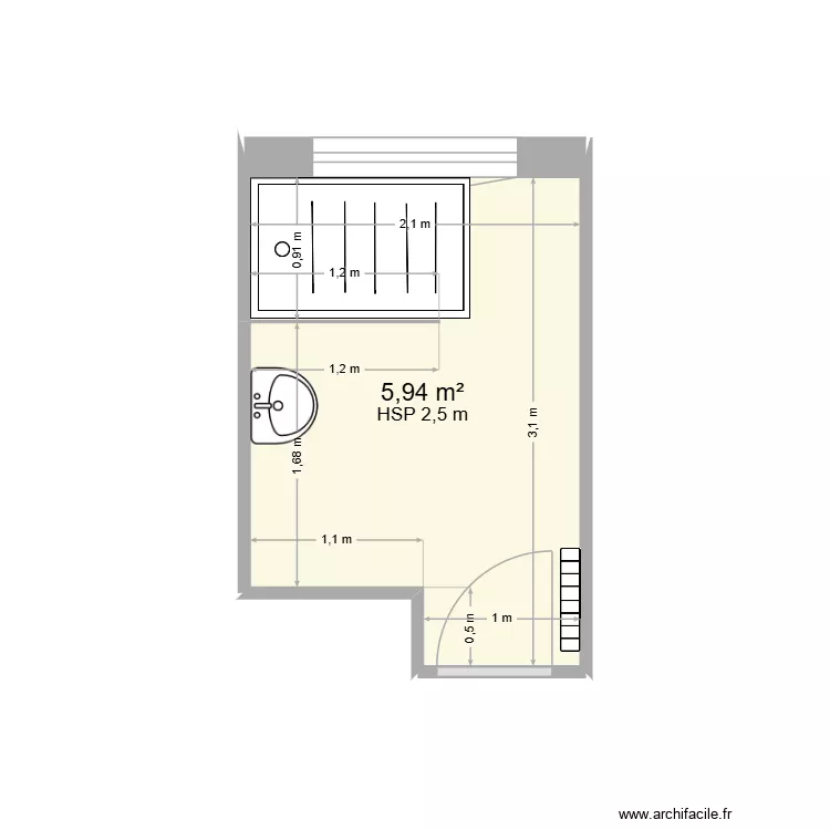 lhuillier. Plan de 1  et 6 m²
