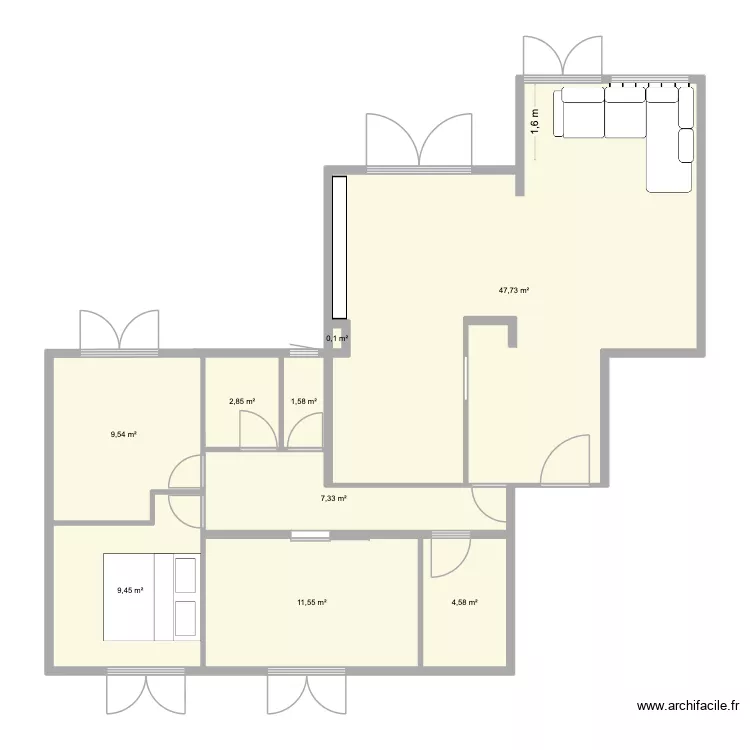 plannumerodixs. Plan de 9 pièces et 95 m²