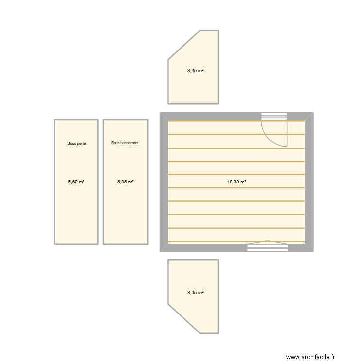 Coulon Sens sur Seille. Plan de 5 pièces et 37 m2