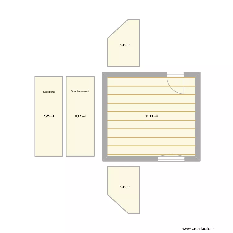 Coulon Sens sur Seille. Plan de 5  et 37 m²