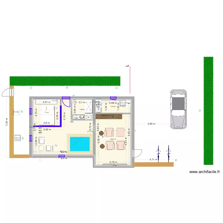 WINE ROOM V3. Plan de 6  et 89 m²