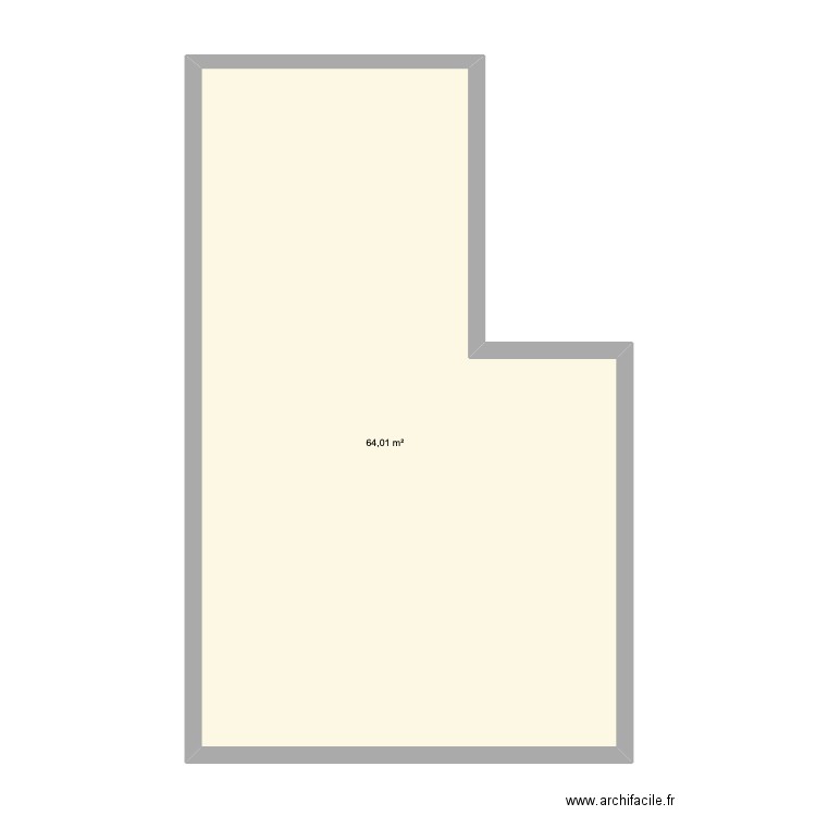 plan étage 1 correcte. Plan de 1 pièce et 64 m2