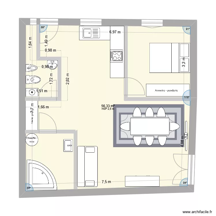 MEAILLES PLAN AMENAGEMENT. Plan de 1 et 56 m² MEAILLES PLAN AMENAGEMENT. Plan de 1 et 56 m²