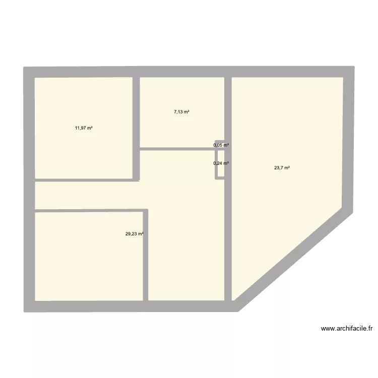 Maison 1er. Plan de 6  et 72 m²