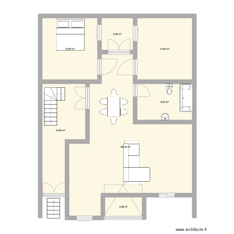 kharouba2. Plan de 15 pièces et 213 m2