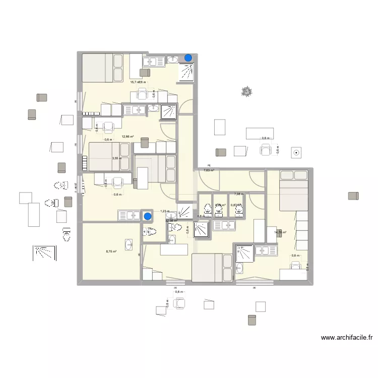 CG E7 VF1.4. Plan de 8 Pièces et 93 m² CG E7 VF1.4. Plan de 8 Pièces et 93 m²
