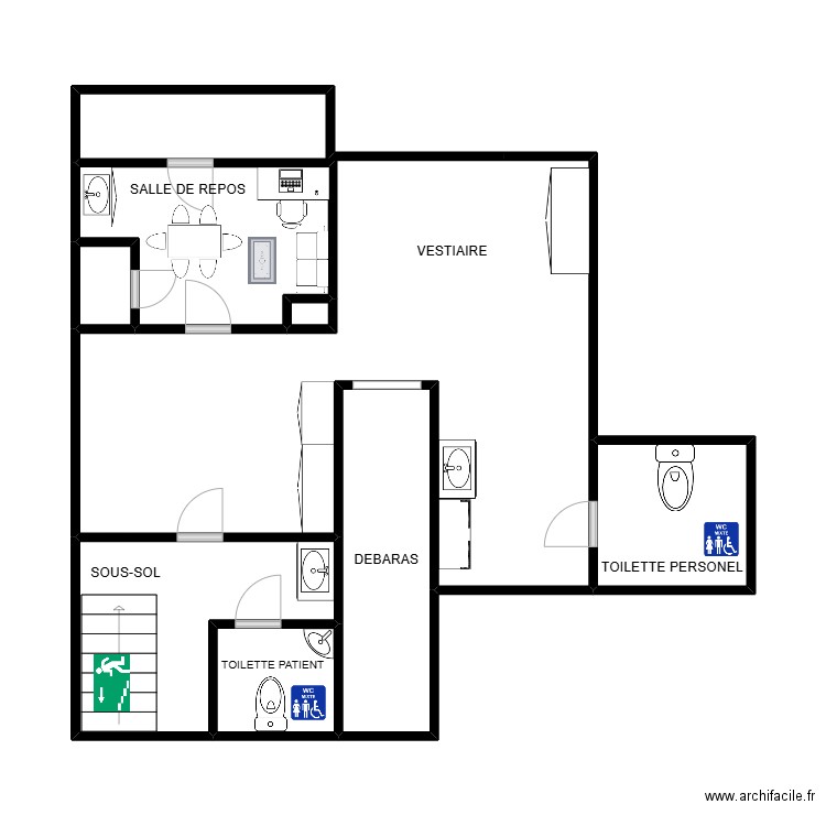 405. Plan de 8 pièces et 52 m2