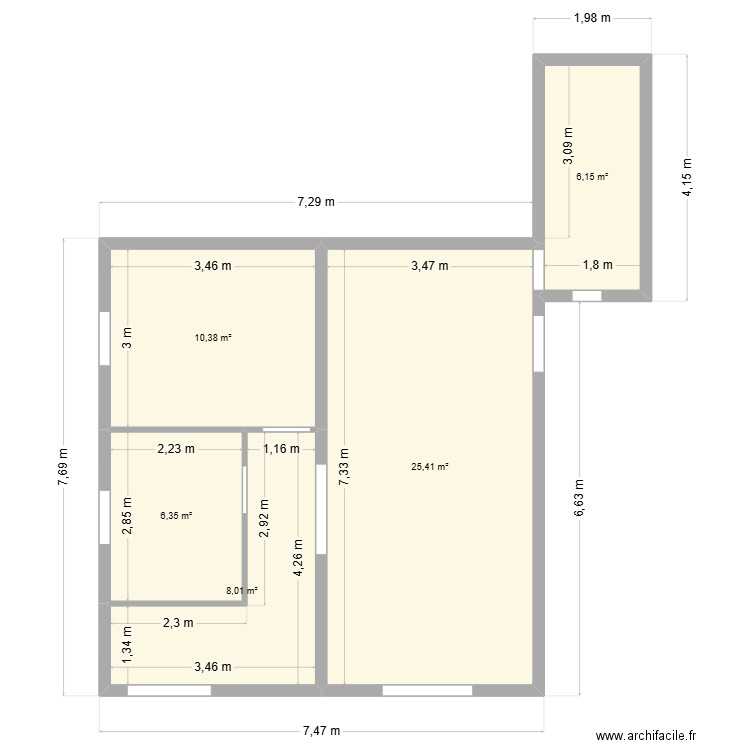 maison calmette 1. Plan de 5 pièces et 56 m2