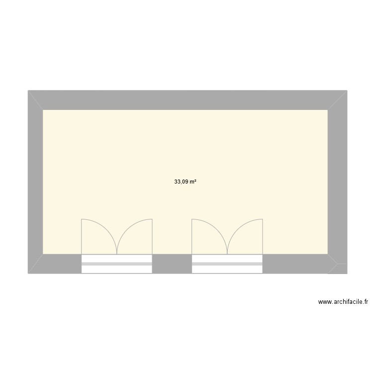 Plans La Bernerie_RezDeChaussé_Intérieur. Plan de 1 pièce et 33 m2