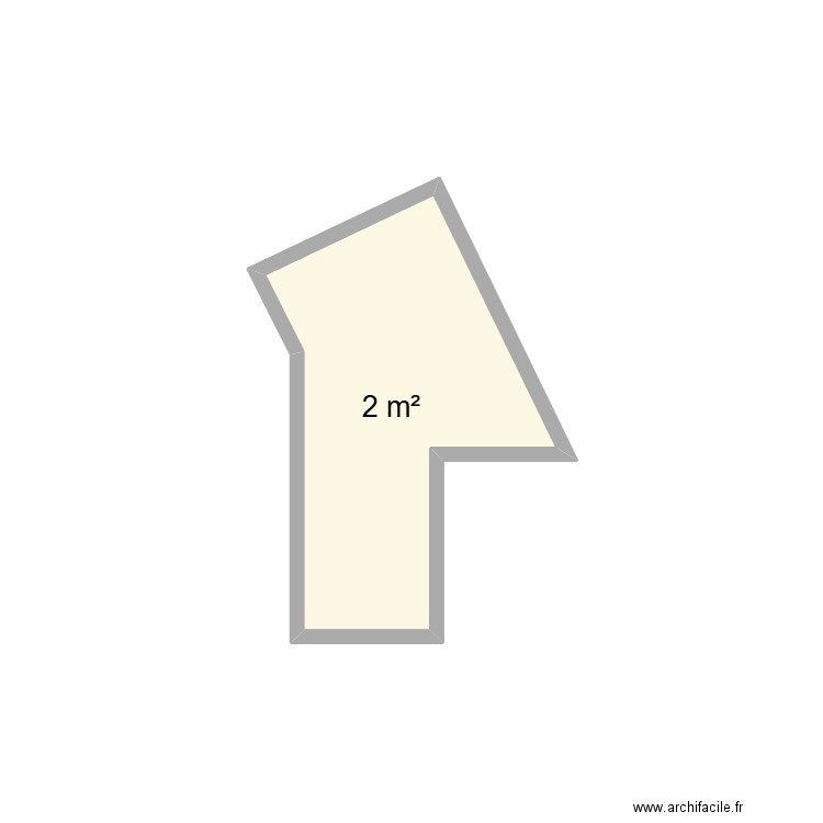 douche. Plan de 1 pièce et 2 m2