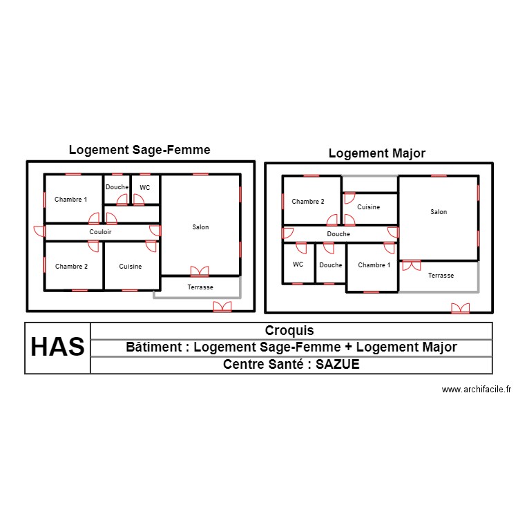 VUE EN PLAN LOGEMENT CS SAZUE. Plan de 0 pièce et 0 m2