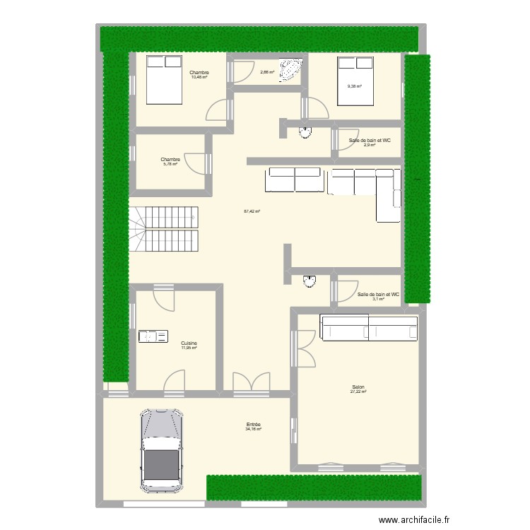 plan bagdad. Plan de 10 pièces et 195 m2