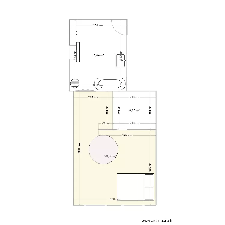 ancienne sdb. Plan de 