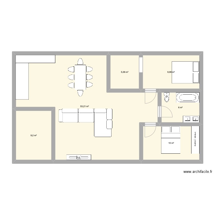 exemple 1. Plan de 0 pièce et 0 m2