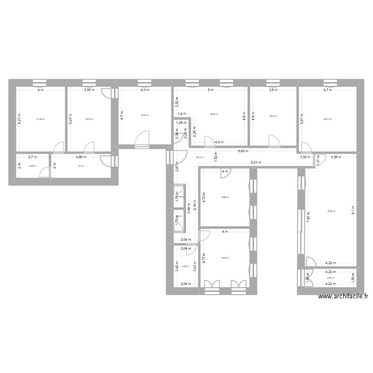 docter serre 2 modification. Plan de 16 pièces et 264 m2