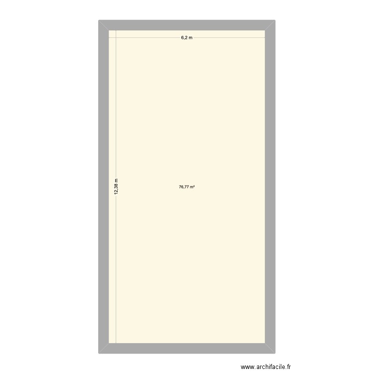 3 eme jet. Plan de 1 pièce et 77 m2