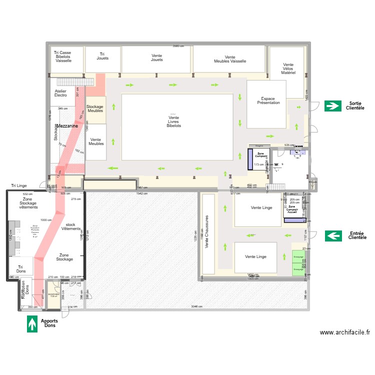 Implant avec MEZZANINE 19/01/2025. Plan de 8 pièces et 1387 m2