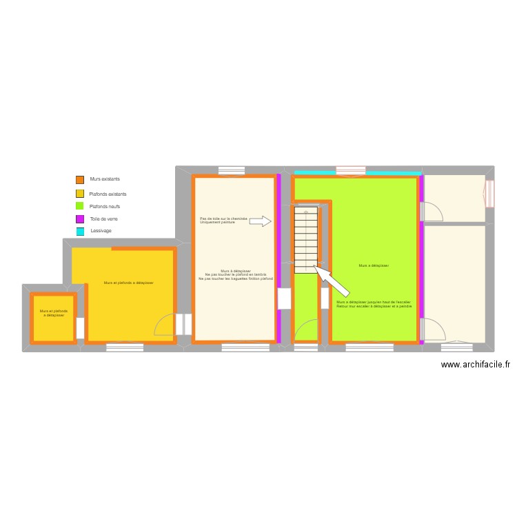 Valencogne - Peinture. Plan de 10 pièces et 79 m2