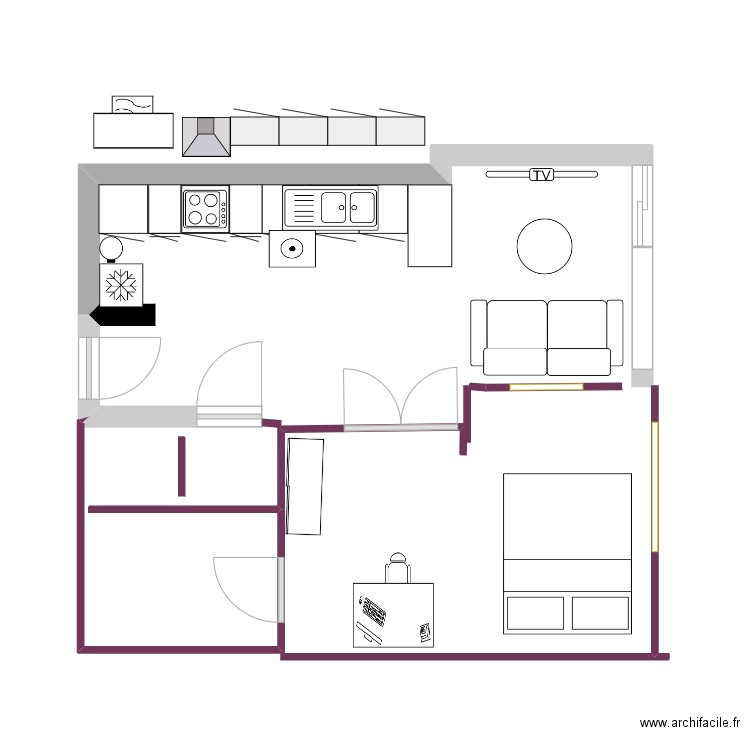 cusine studio. Plan de 0 pièce et 0 m2