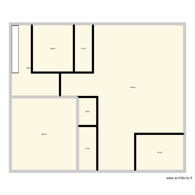 fff. Plan de 8 pièces et 221 m2